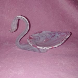 1960's hand blown glass swan